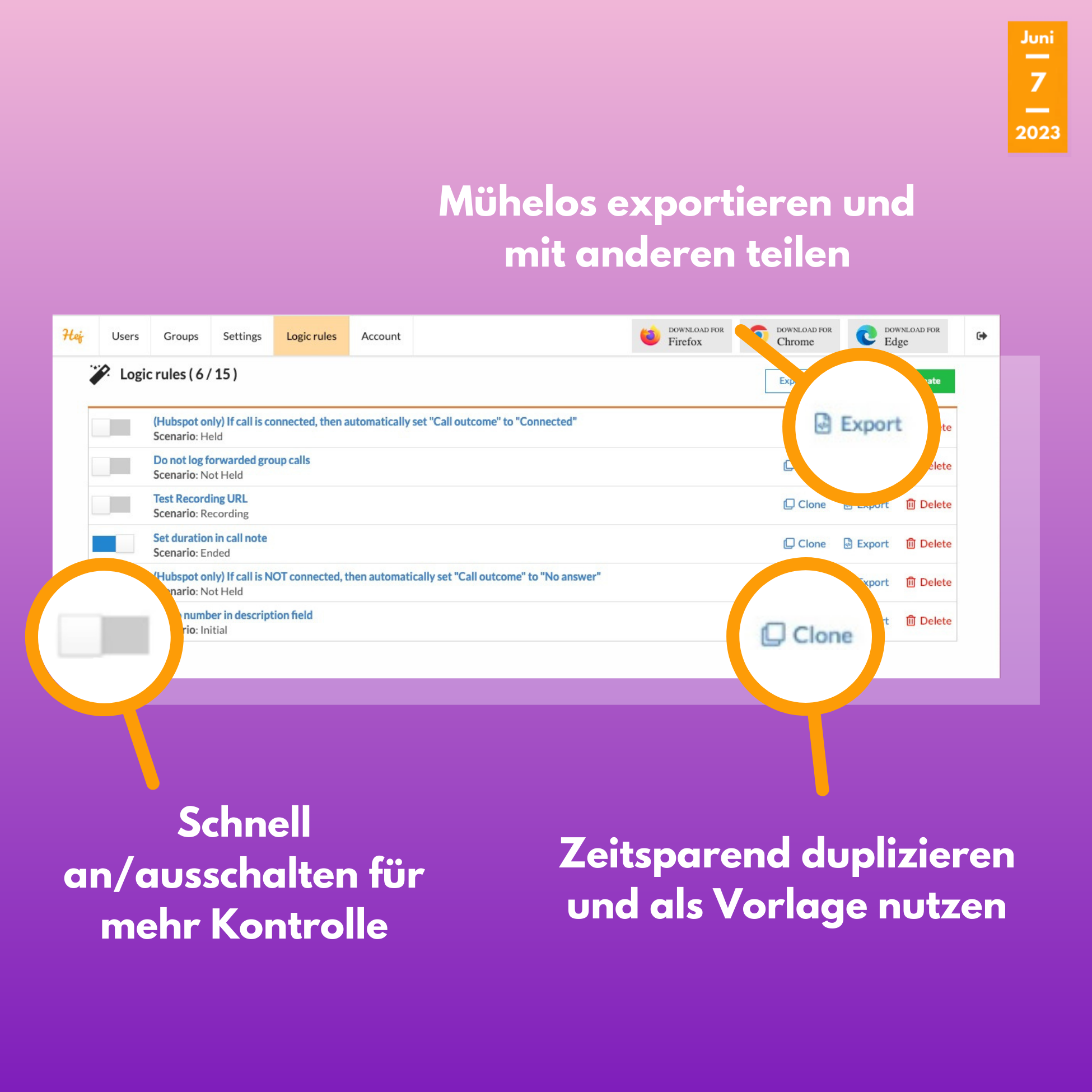 Verbesserte Verwaltung von Logikregeln